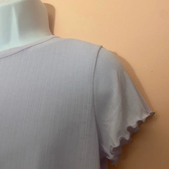 Madewell XL Lavender Scalloped Shirt - Picture 2 of 6